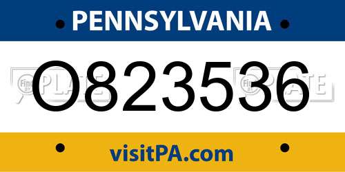 O823536 Pennsylvania License Plate