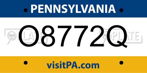 O8772Q Pennsylvania License Plate