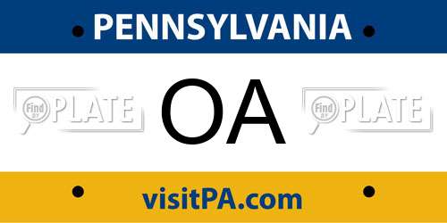 OA Pennsylvania License Plate