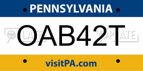 OAB42T Pennsylvania License Plate