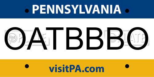 OATBBBO Pennsylvania License Plate