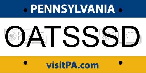 OATSSSD Pennsylvania License Plate