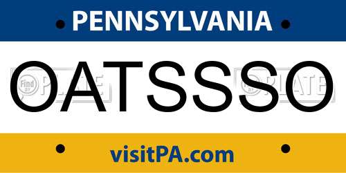 OATSSSO Pennsylvania License Plate