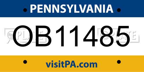 OB11485 Pennsylvania License Plate