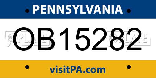 OB15282 Pennsylvania License Plate