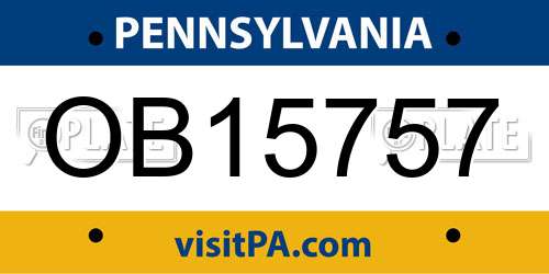 OB15757 Pennsylvania License Plate