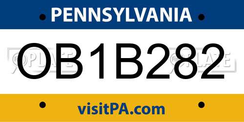 OB1B282 Pennsylvania License Plate
