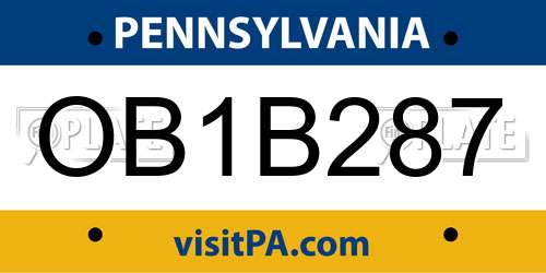 OB1B287 Pennsylvania License Plate