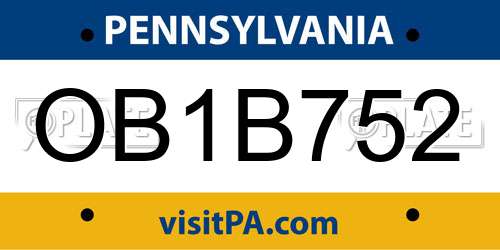 OB1B752 Pennsylvania License Plate