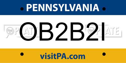 OB2B2I Pennsylvania License Plate