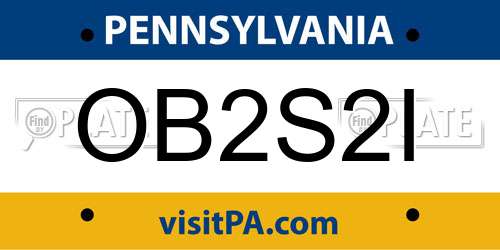 OB2S2I Pennsylvania License Plate