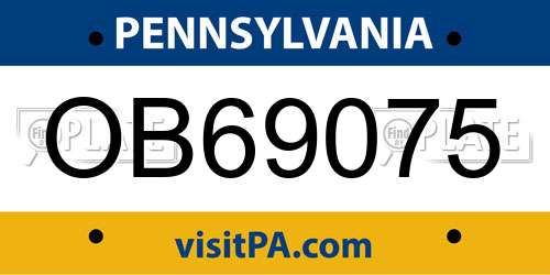 OB69075 Pennsylvania License Plate