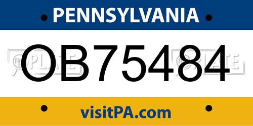 OB75484 Pennsylvania License Plate