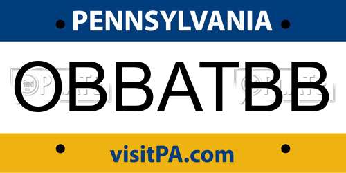 OBBATBB Pennsylvania License Plate