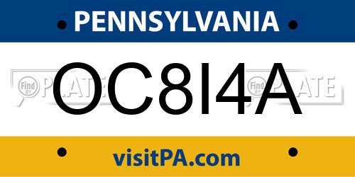 OC8I4A Pennsylvania License Plate