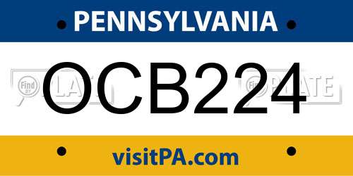 OCB224 Pennsylvania License Plate