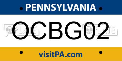 OCBG02 Pennsylvania License Plate