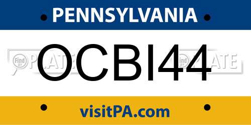 OCBI44 Pennsylvania License Plate