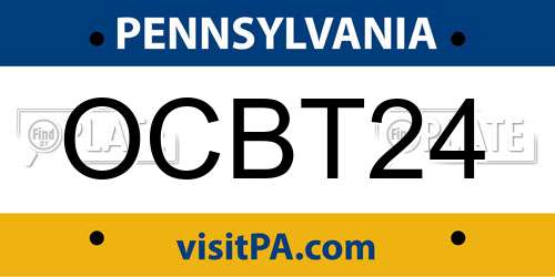 OCBT24 Pennsylvania License Plate
