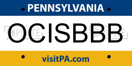 OCISBBB Pennsylvania License Plate