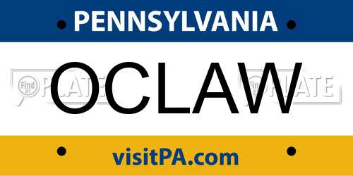 OCLAW Pennsylvania License Plate