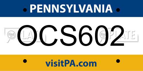 OCS602 Pennsylvania License Plate