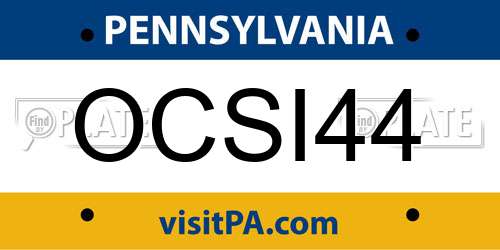 OCSI44 Pennsylvania License Plate