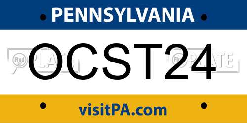 OCST24 Pennsylvania License Plate
