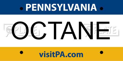 OCTANE Pennsylvania License Plate