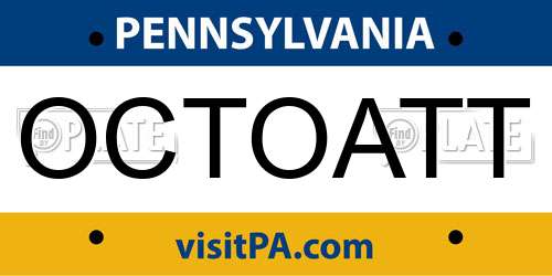 OCTOATT Pennsylvania License Plate