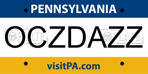 OCZDAZZ Pennsylvania License Plate