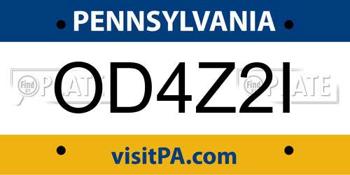 OD4Z2I Pennsylvania License Plate