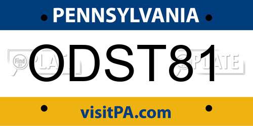 ODST81 Pennsylvania License Plate