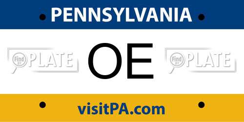 OE Pennsylvania License Plate