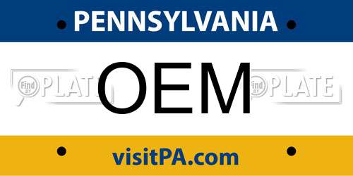 OEM Pennsylvania License Plate