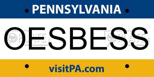 OESBESS Pennsylvania License Plate