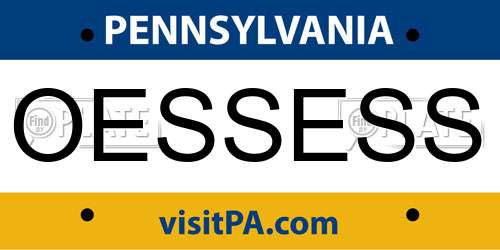 OESSESS Pennsylvania License Plate