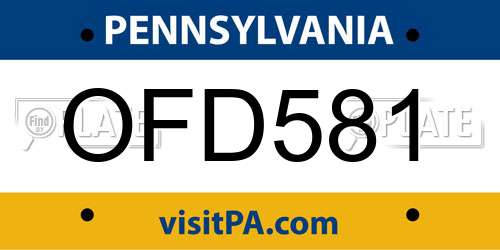 OFD581 Pennsylvania License Plate