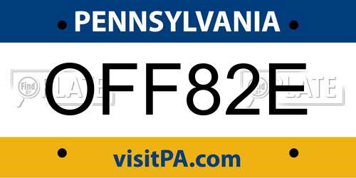 OFF82E Pennsylvania License Plate
