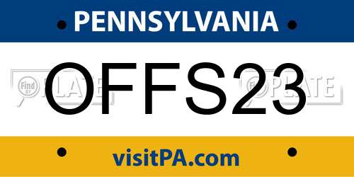 OFFS23 Pennsylvania License Plate