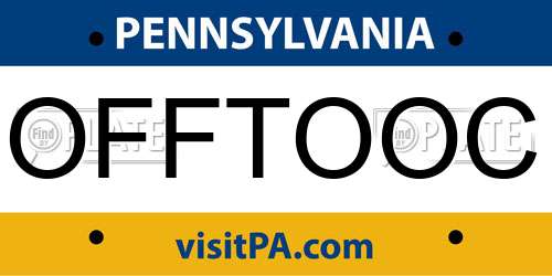 OFFTOOC Pennsylvania License Plate