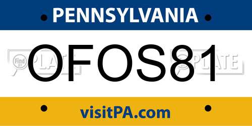 OFOS81 Pennsylvania License Plate