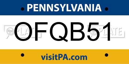 OFQB51 Pennsylvania License Plate