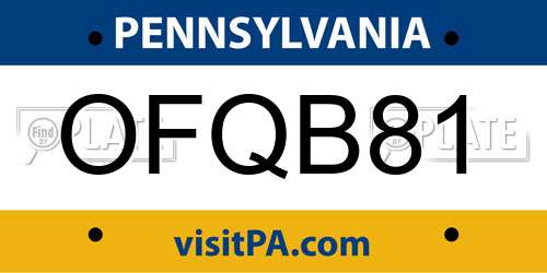 OFQB81 Pennsylvania License Plate