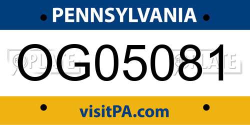 OG05081 Pennsylvania License Plate