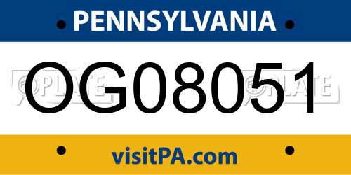OG08051 Pennsylvania License Plate
