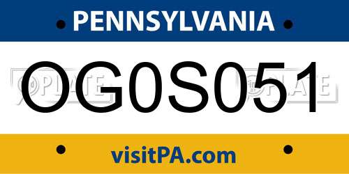 OG0S051 Pennsylvania License Plate