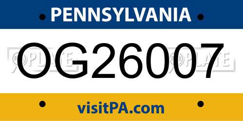 OG26007 Pennsylvania License Plate
