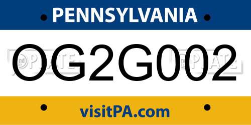 OG2G002 Pennsylvania License Plate