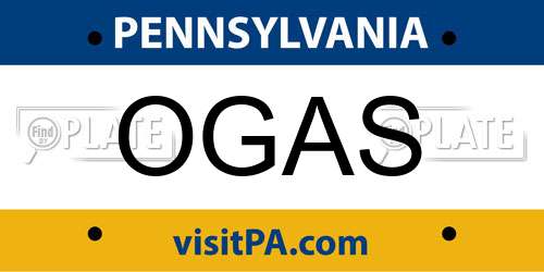 OGAS Pennsylvania License Plate